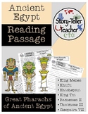 Great Egyptian Pharaohs Reading Passage Ancient Egypt (Kin