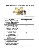 Great Egyptian Trading Card Rubric