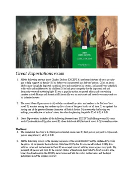 Preview of Great Expectations (Charles Dickens) exam