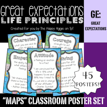 Great Expectations: Life Principles Poster Set (Maps) by The Happy Aggie