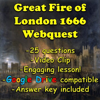 Preview of Great Fire of London 1666 Webquest