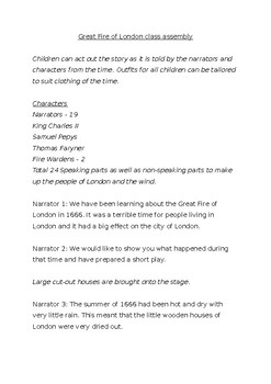 Preview of Great Fire of London Class Assembly Script