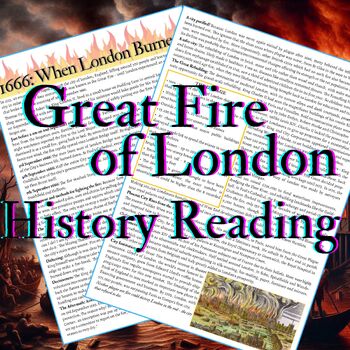 Preview of Great Fire of London Reading Worksheets, Quizzes, Crosswords