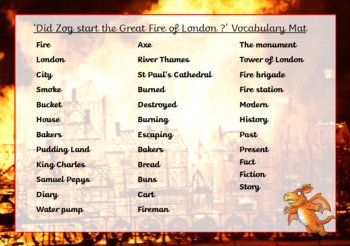 Preview of Great Fire of London Vocab Mat