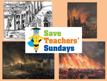 Preview of Great Fire of London historical evidence Lesson plan, PowerPoint & Writing frame
