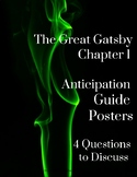 Great Gatsby Ch. 1 Anticipation Guide Posters (4 Discussio