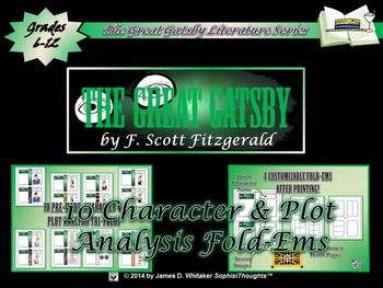 Preview of Great Gatsby by F. Scott Fitzgerald Character and Plot Analysis Fold-Ems