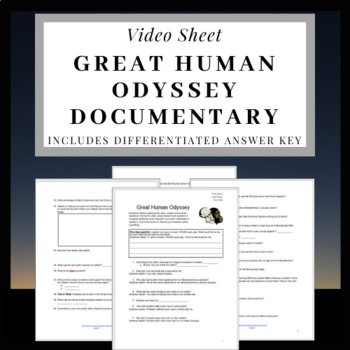 Preview of Great Human Odyssey Video Sheet: NOVA Documentary
