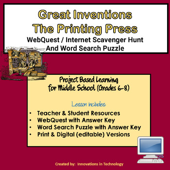 Preview of Great Inventions - The Printing Press | Distance Learning