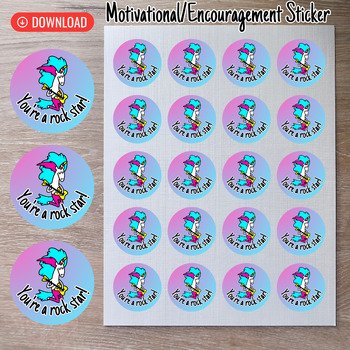 Preview of Great Job-Digital Printable Motivational Sticker for Students Montessori