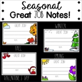 Seasonal Great Job Notes or Certificates for Students (Seasonal)