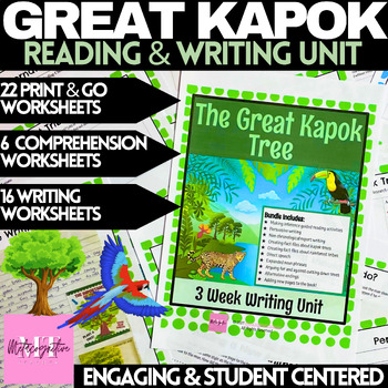 Preview of Great Kapok Tree Mentor Text 3 Week Writing Unit & Book Companion Worksheets