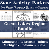 Great Lakes Region No-Prep State Activity Packets Bundle