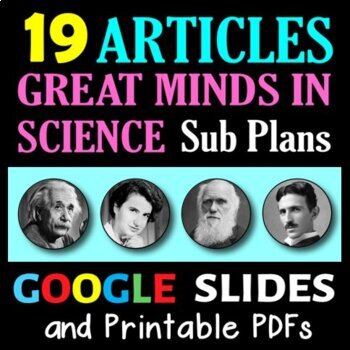 Preview of Great Minds in Science - 19 Science Sub Plans BUNDLE | Print & Distance Learning