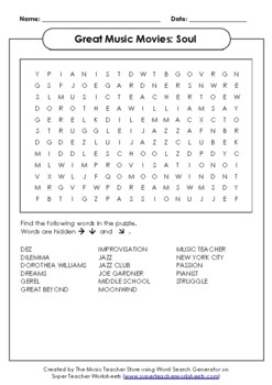Preview of Great Music Movies:  Soul Word Search