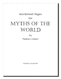 Great Myths of the World worksheet pages