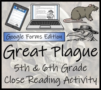 Preview of Great Plague Close Reading Activity Digital & Print | 5th Grade & 6th Grade