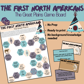Preview of Great Plains Game Board Early People of North America Native Americans Activity
