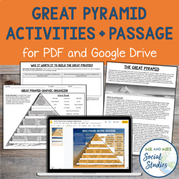 Preview of Great Pyramid Activities and Reading Passage | Ancient Egyptian Pyramids