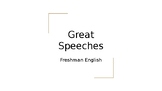 Great Speeches/Introduction to Public Speaking PowerPoint