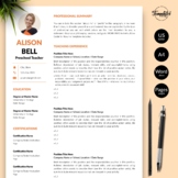 Teacher Resume - Alison Bell /  Teacher CV for MS Word & i