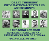Great Thinkers Reading Comprehension Passages and Assessme
