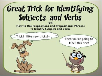 Preview of Great Trick for Identifying Subjects and Verbs in a Sentence PowerPoint