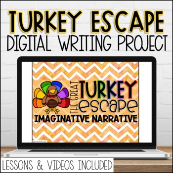 Preview of Digital Thanksgiving Google Slides Narrative Writing Prompt and Videos