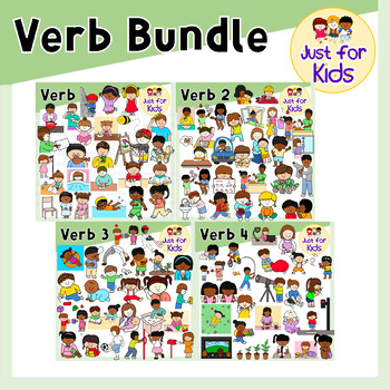 Great Value Verb Clip Art Bundle．200pcs by Just For Kids | TPT