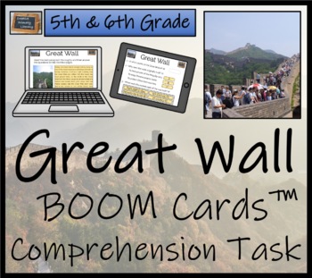 Preview of Great Wall of China BOOM Cards™ Comprehension Activity | 5th Grade & 6th Grade