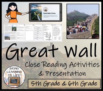 Preview of Great Wall of China Close Reading Comprehension Activity | 5th Grade & 6th Grade