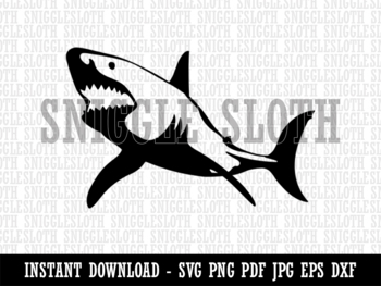 Great White Shark Clipart Instant Digital Download SVG EPS PNG PDF AI ...