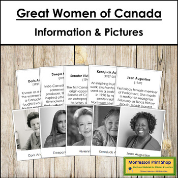 Preview of Great Women Of Canada - Information & Picture Cards