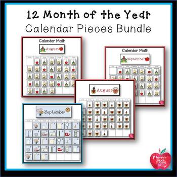 Preview of Back to School Classroom Decor: 12 Month Calendar Bundle