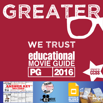 Preview of Greater Movie Guide | Worksheet | Questions | Google Slides (PG - 2016)