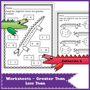 Comparing Numbers to 10 Worksheets by Catherine S | TpT