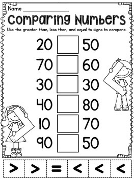 greater than less than equal to comparing numbers activities by miss