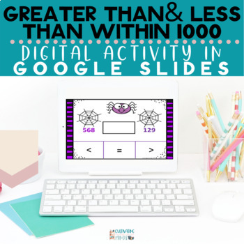 Preview of Greater Than/Less Than 3 Digits | Digital | Math | Google Slides