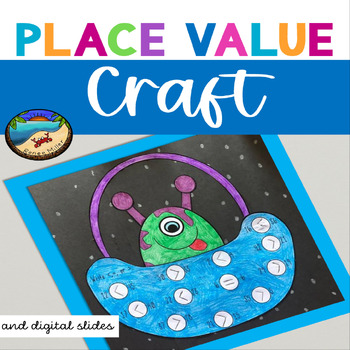 Preview of Place Value Activities 1st Grade Craft and Digital Slides