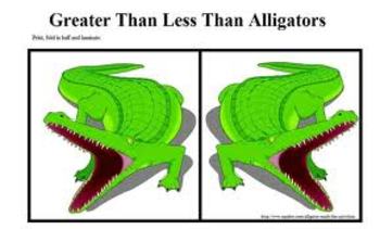 Preview of Greater Than Less Than Alligator Dominoes