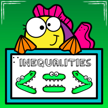 Preview of Greater Than/Less Than - Beach Themed Inequalities (Boom Cards)