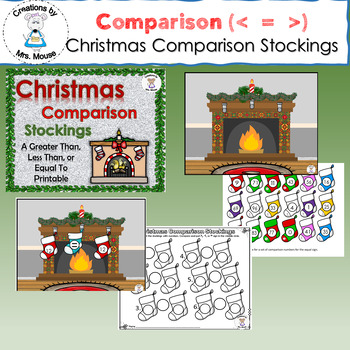 Preview of Greater Than Less Than - Christmas Comparison Stockings