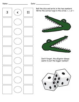 Preview of Greater Than/ Less Than Dice Game