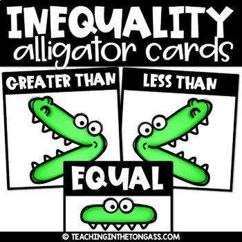 Preview of Greater Than Less Than Equal To Alligator Poster Cards