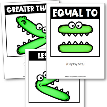 Greater Than Less Than Equal To Alligator Poster Cards | TPT