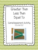 Greater Than, Less Than, & Equal To Folder Game/Assessment
