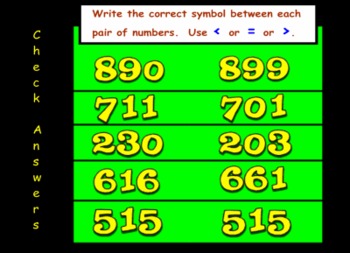 smartboard activites on greater than less than equal to
