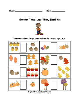 greater than less than equal to worksheet
