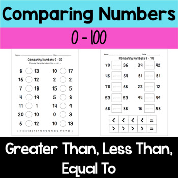 greater than less than equal to worksheet