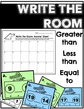 Greater Than, Less Than, Equal To - Write the Room! by Allison Farney